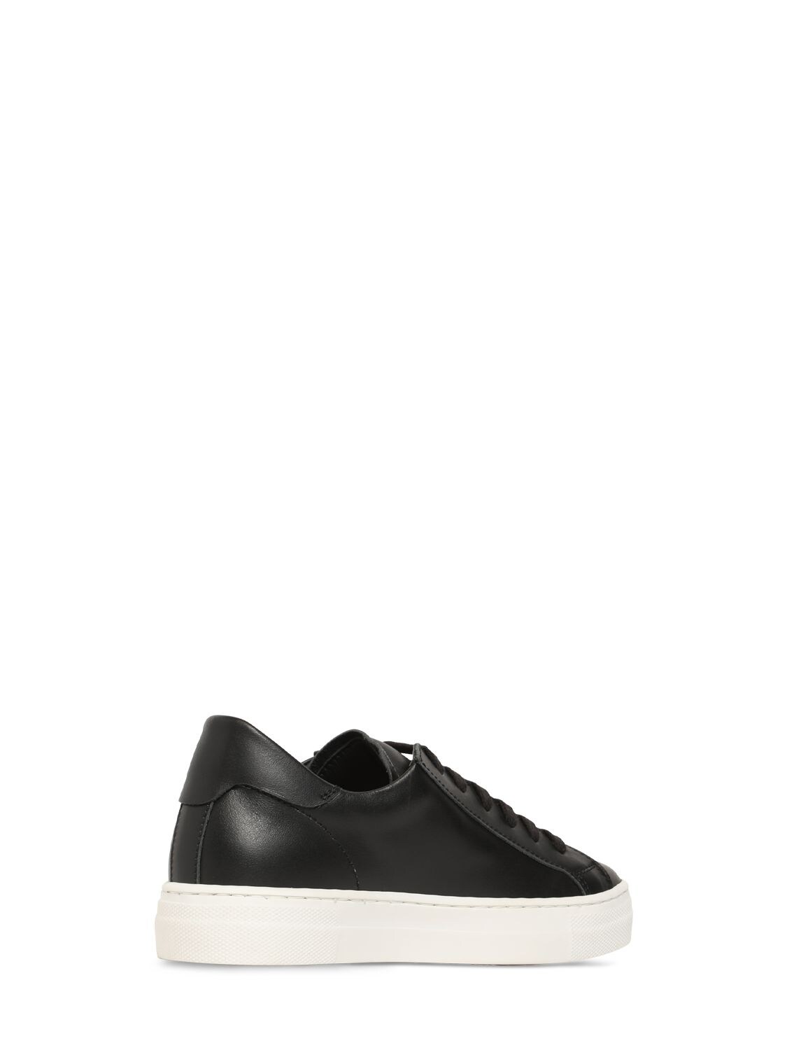 Shop Dsquared2 Leather Lace-up Sneakers In Black