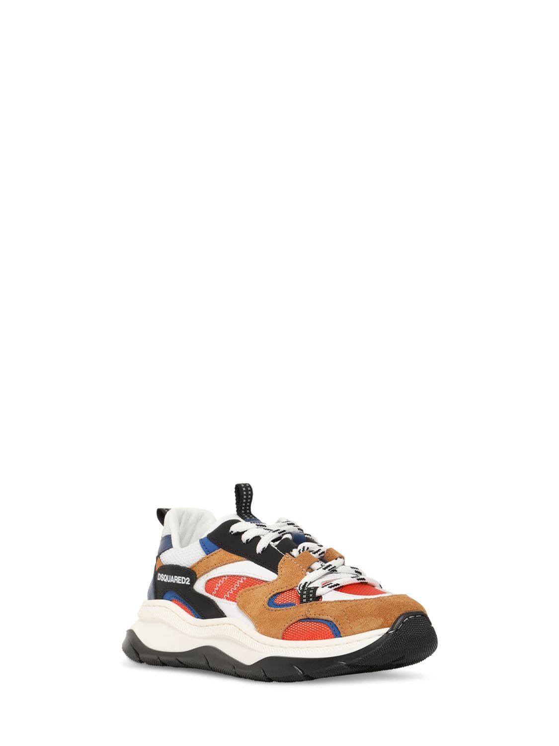 Shop Dsquared2 Leather & Tech Lace-up Sneakers In Multicolor
