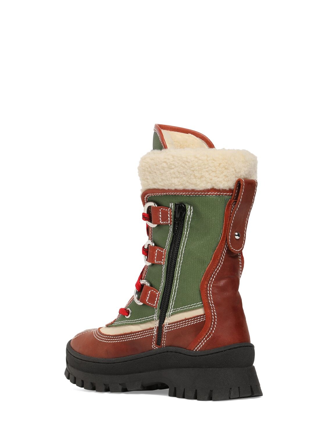 Shop Dsquared2 Leather & Tech Snow Boots In Multicolor