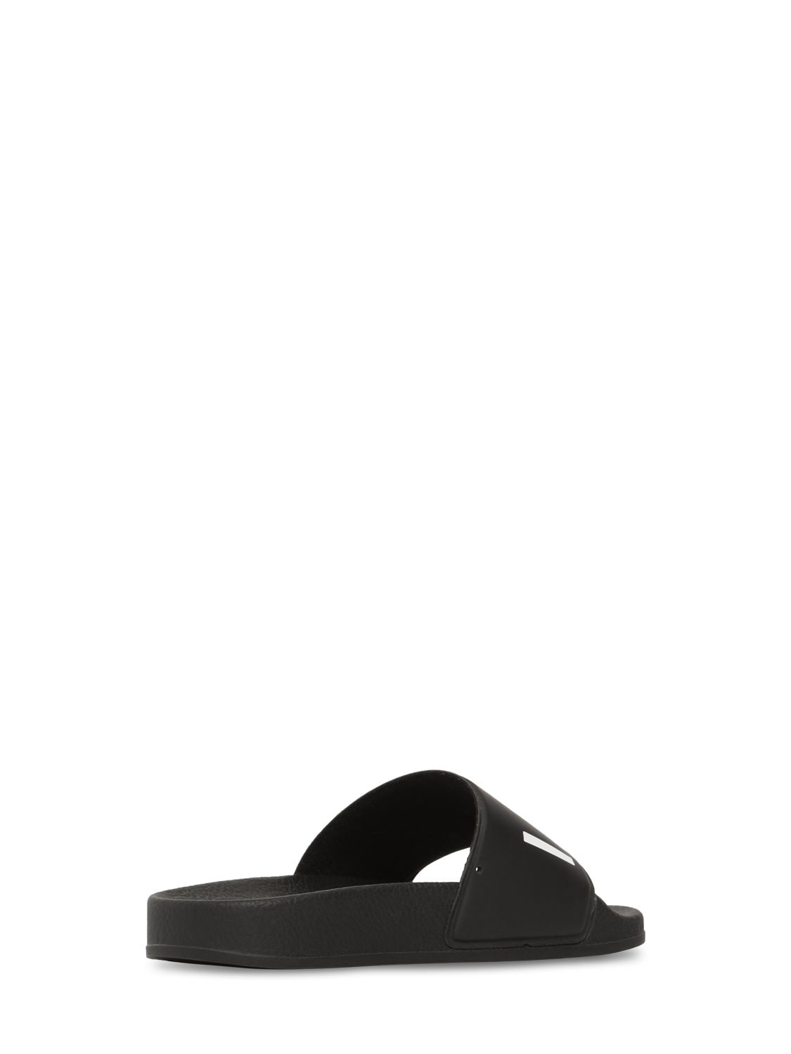 Shop Dsquared2 Icon Print Rubber Slide Sandals In Black