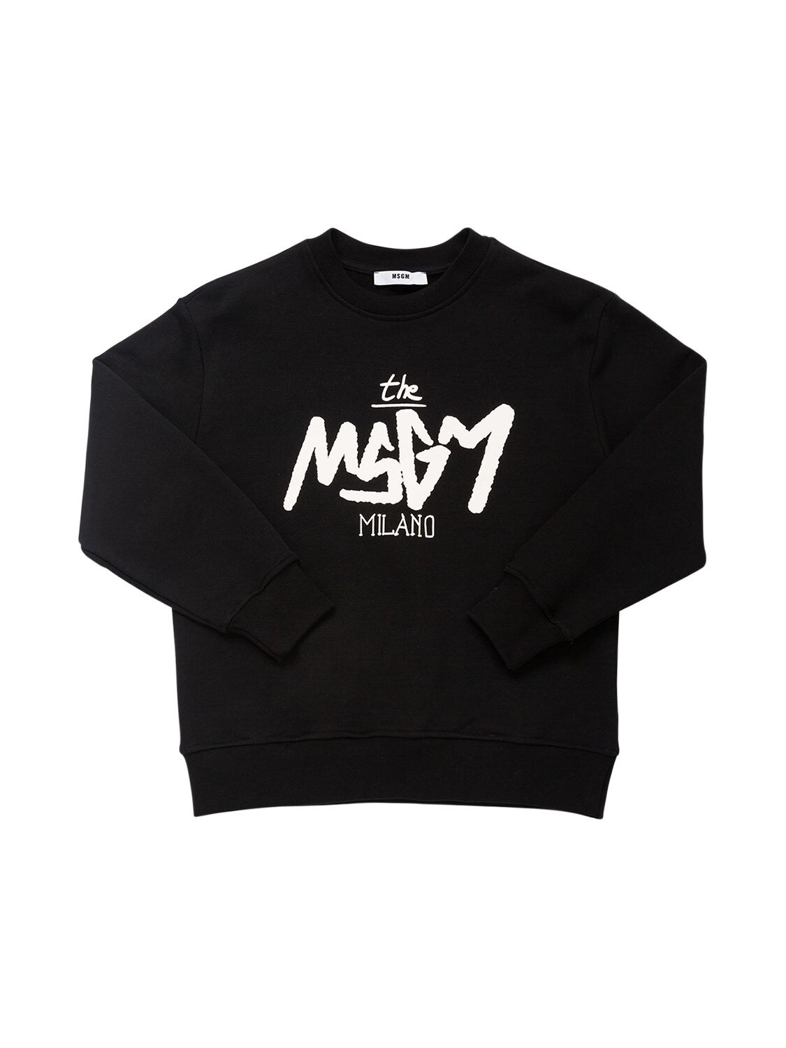 MSGM PRINTED LOGO COTTON SWEATSHIRT