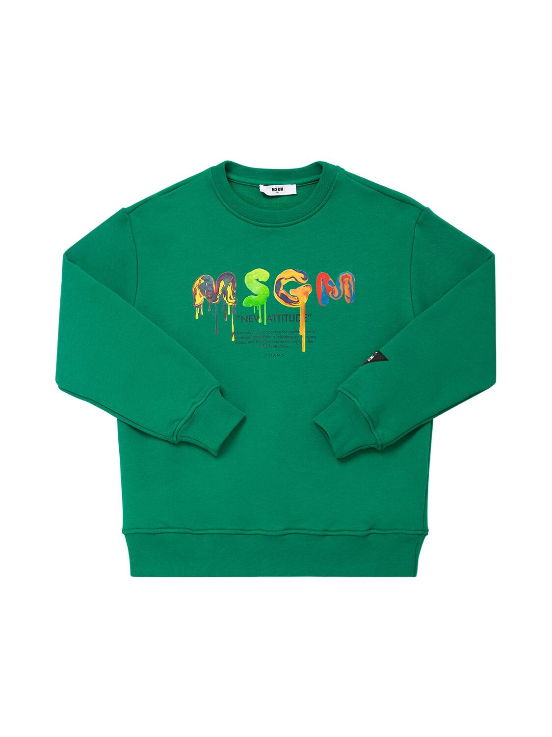 MSGM PRINTED LOGO COTTON SWEATSHIRT