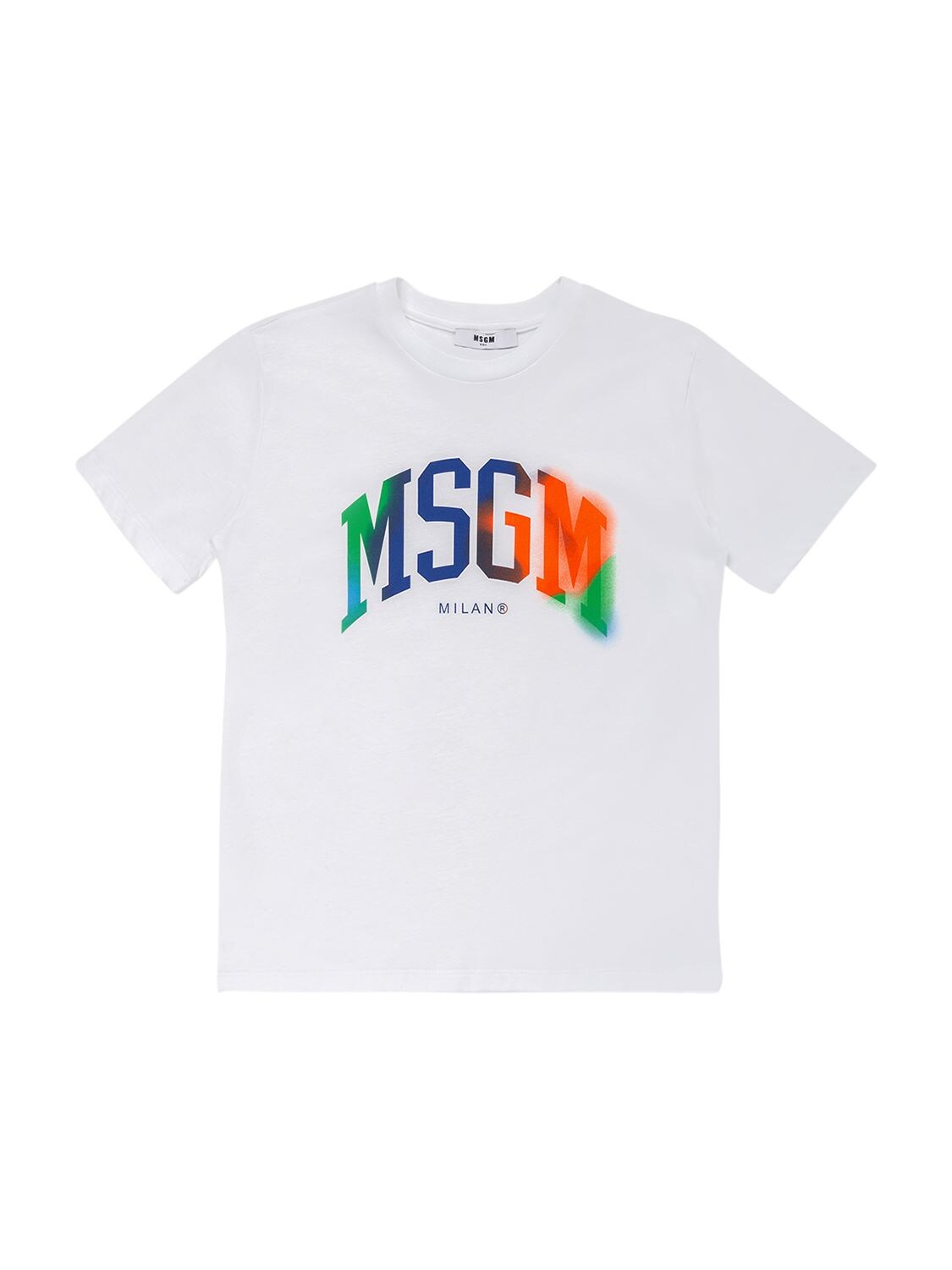 MSGM Kids logo-print cotton shorts - White