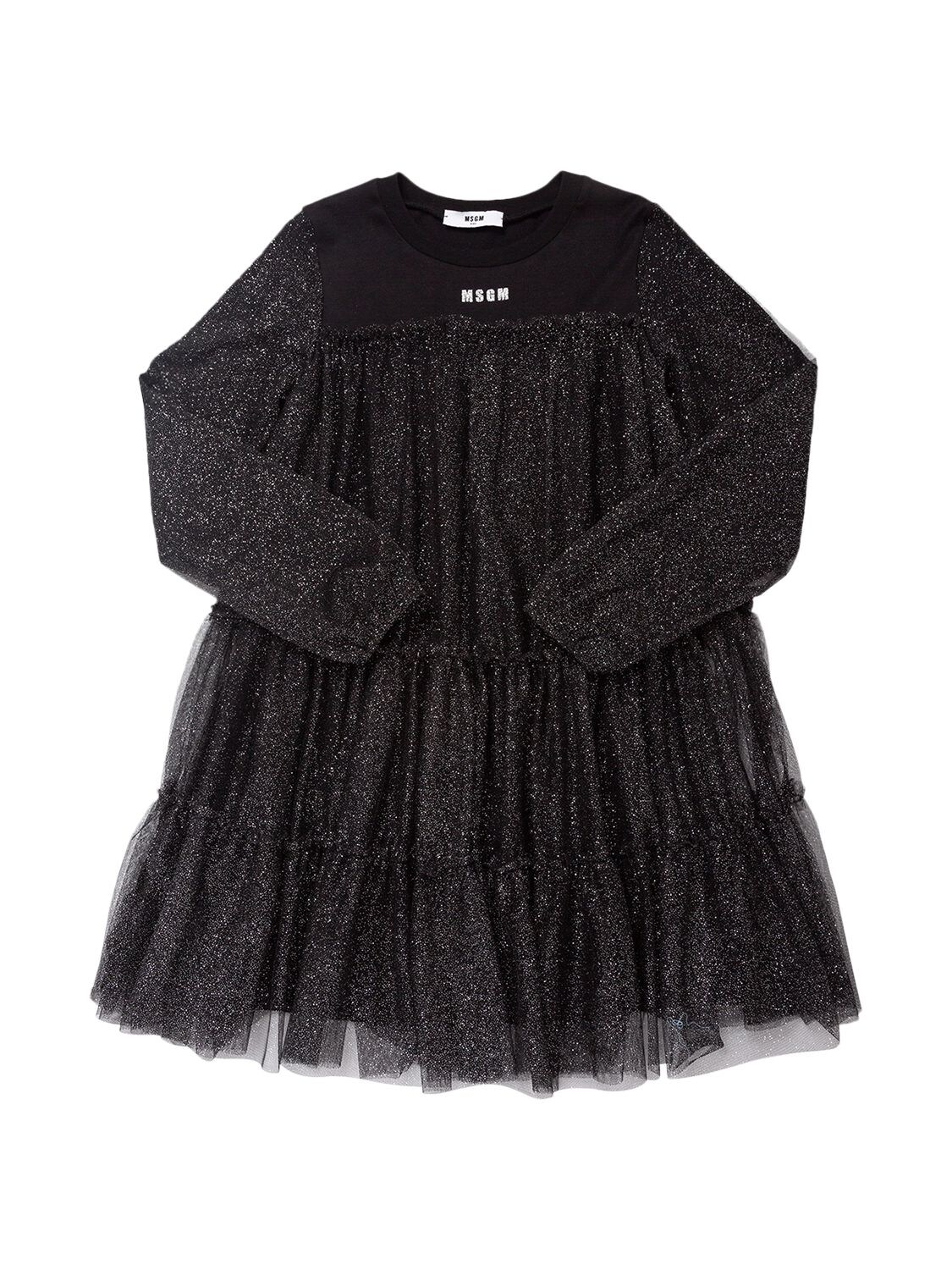 MSGM JERSEY & TULLE DRESS