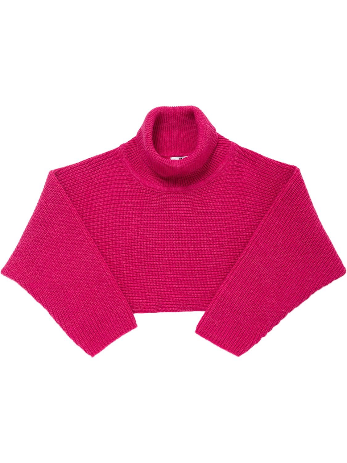 Cropped Wool Blend Sweater – KIDS-GIRLS > CLOTHING > KNITWEAR