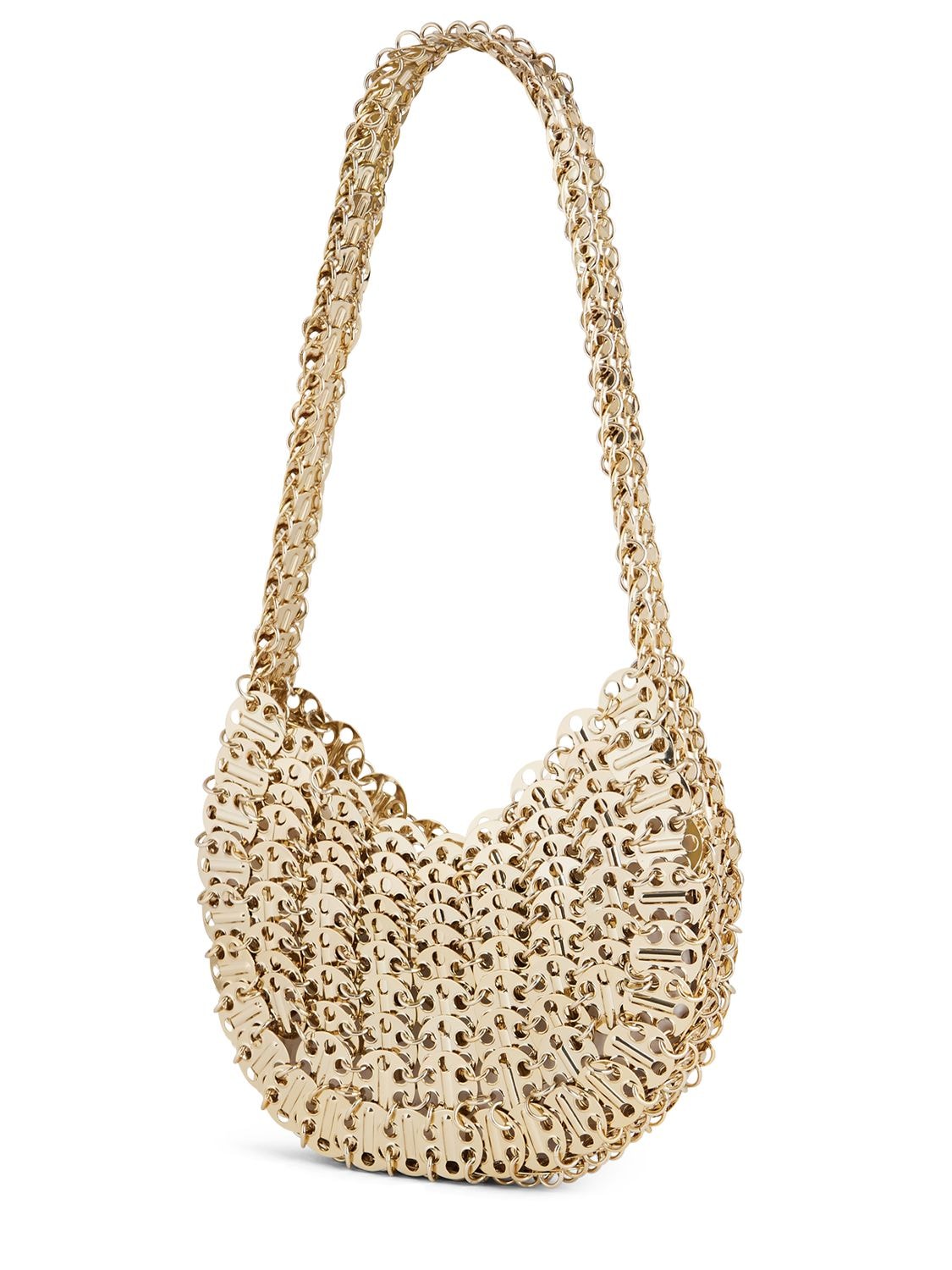 Shop Rabanne Small 1969 Moon Top Handle Bag In Light Gold