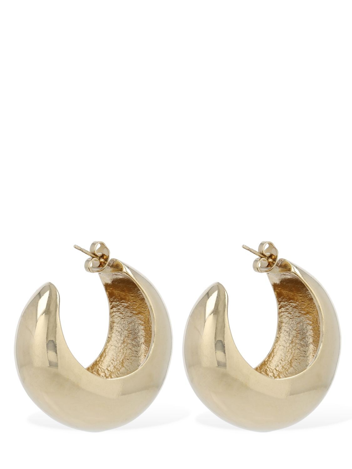 Shop Isabel Marant Shiny Crescent Big Hoop Earrings In Gold