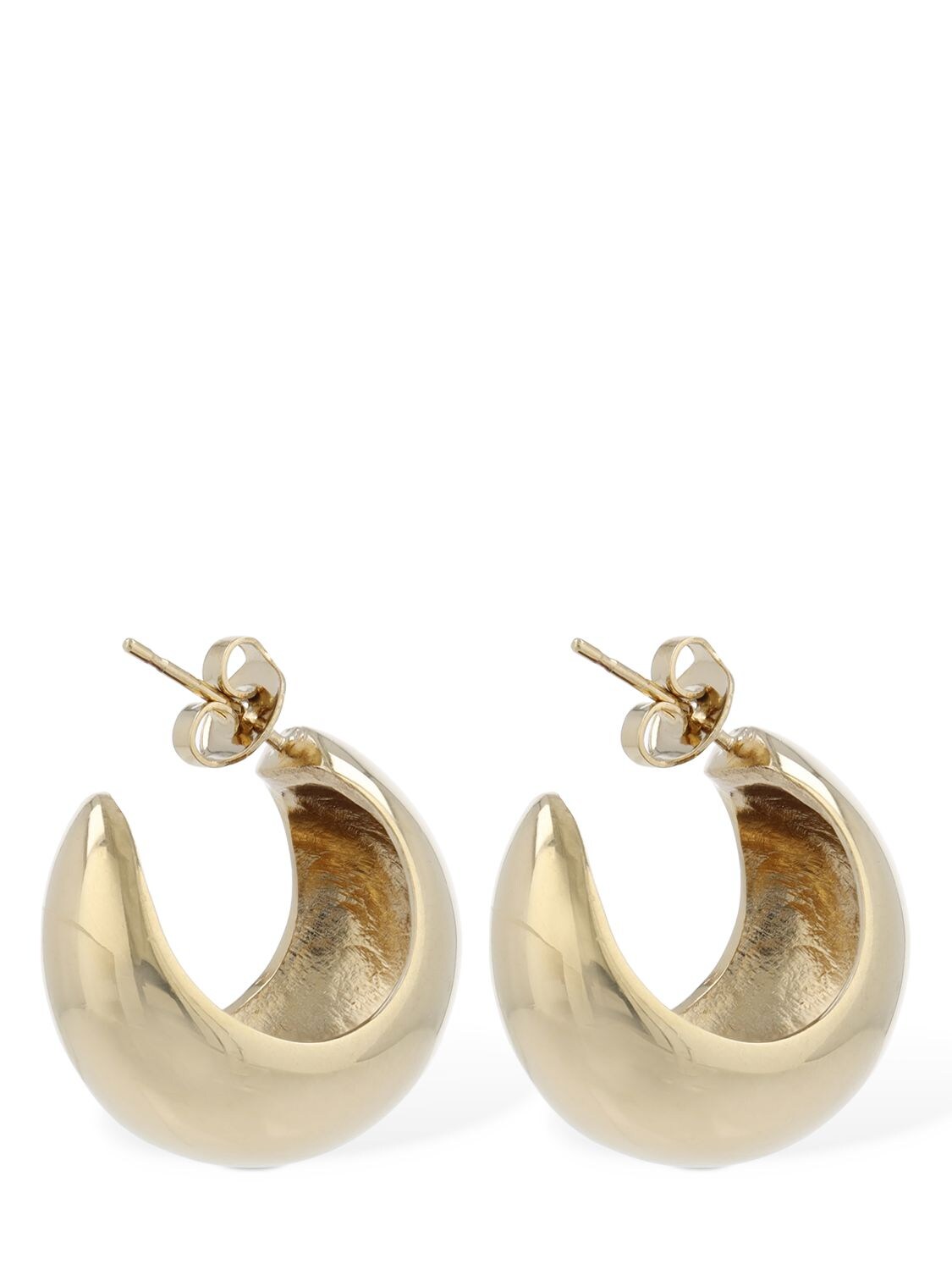 Shop Isabel Marant Shiny Crescent Hoop Earrings In Gold