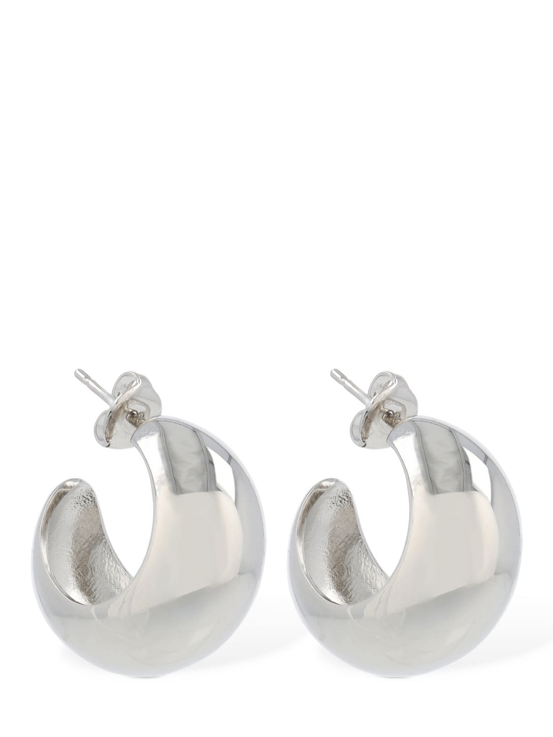 Isabel Marant Shiny Crescent Hoop Earrings In Silver