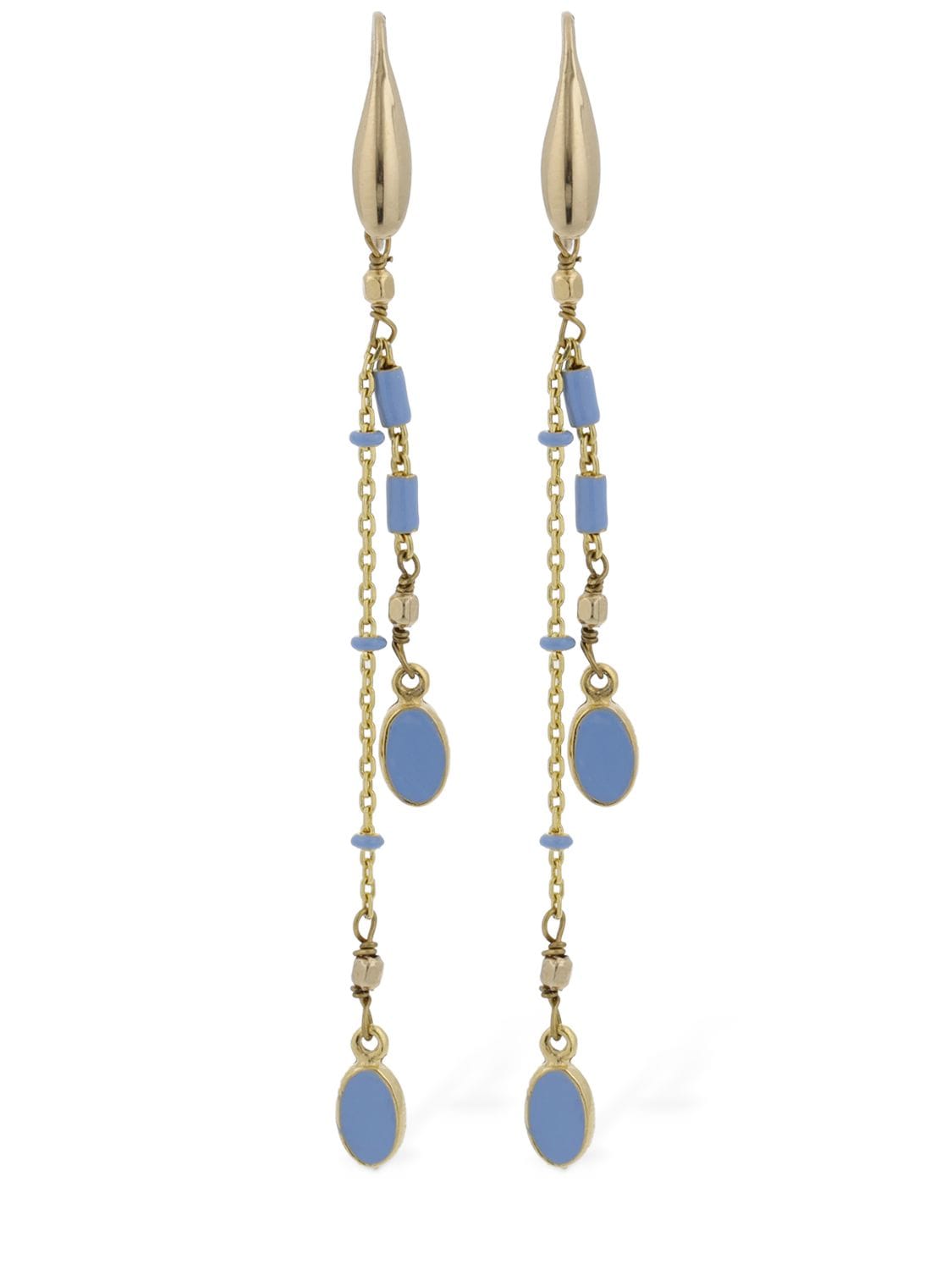 Isabel Marant Casablanca Resin Pendant Earrings In Blue,gold