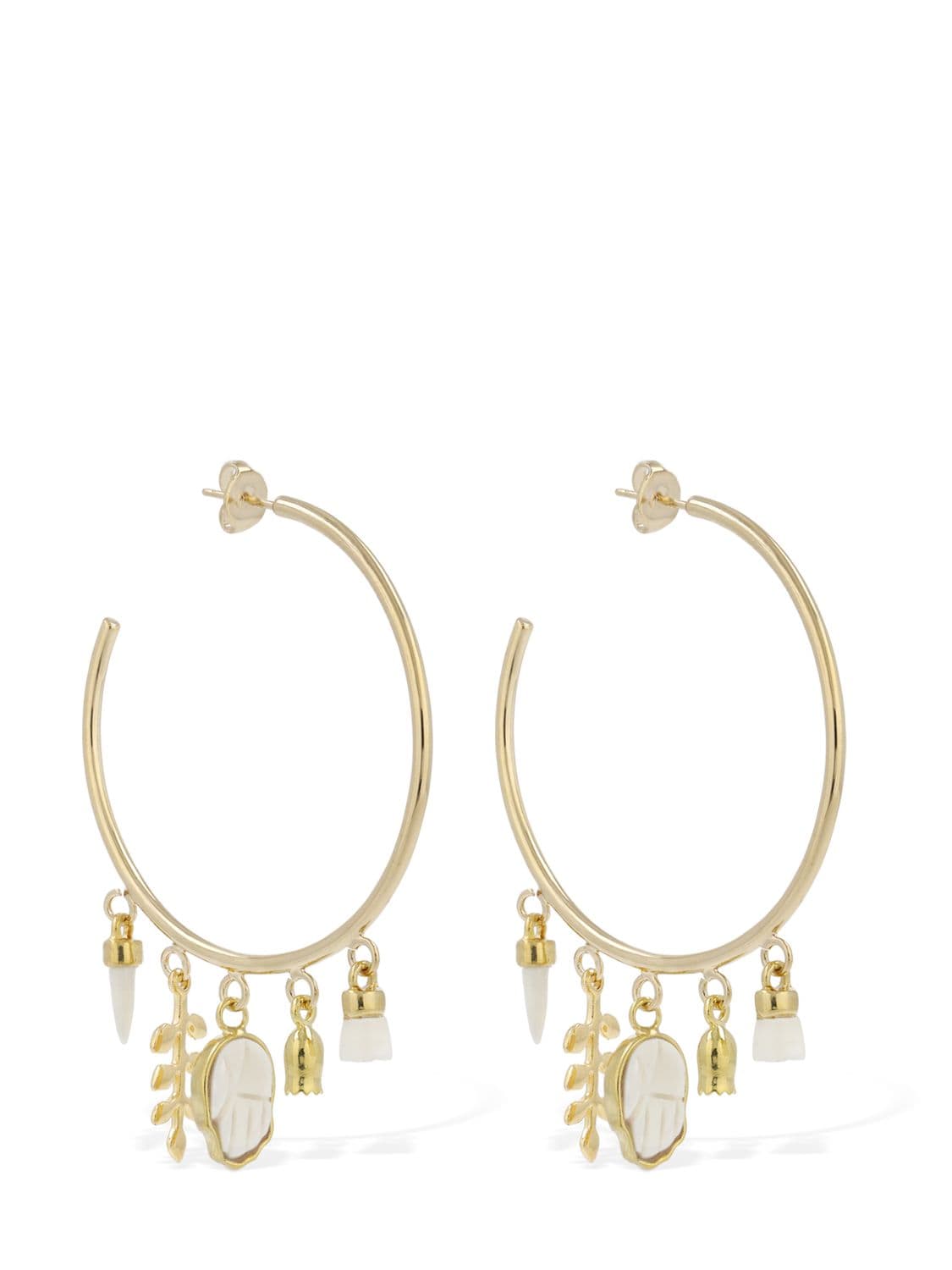 Isabel Marant New It's All Right Hoop Earrings In Ecru,gold