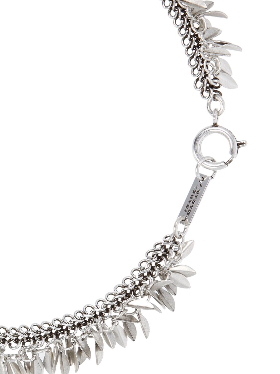 Shop Isabel Marant Pretty Leaf Necklace In Silver