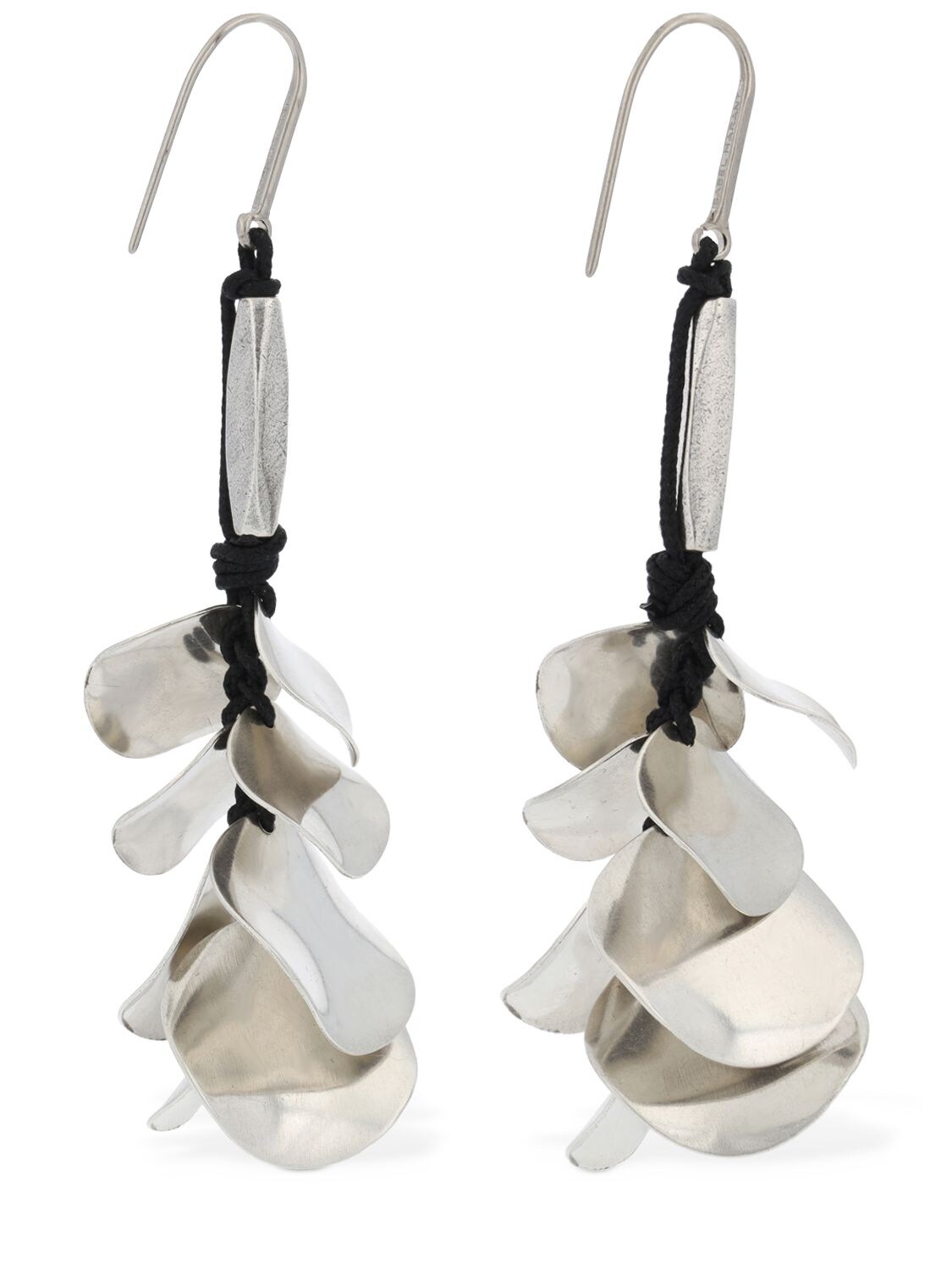 Shop Isabel Marant Pretty Leaf Pendant Earrings In Black,silver