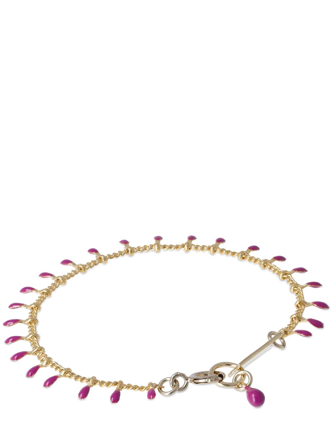 Shop Isabel Marant Casablanca Resin Bead Bracelet In Fuchsia,gold