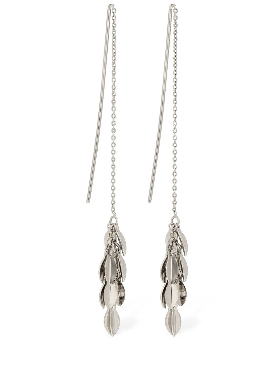 Isabel Marant Shiny Lea Pendant Earrings In Silver