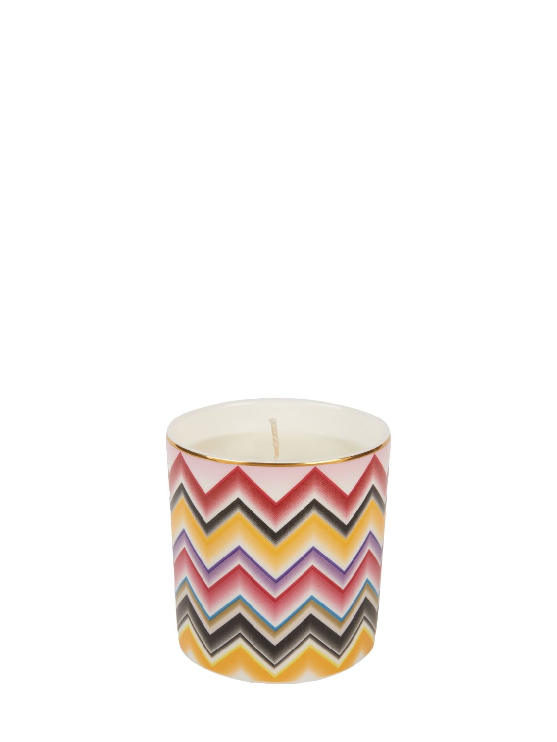 Missoni Home Collection Zig Zag Fine Porcelain Candle Holder In Multicolor