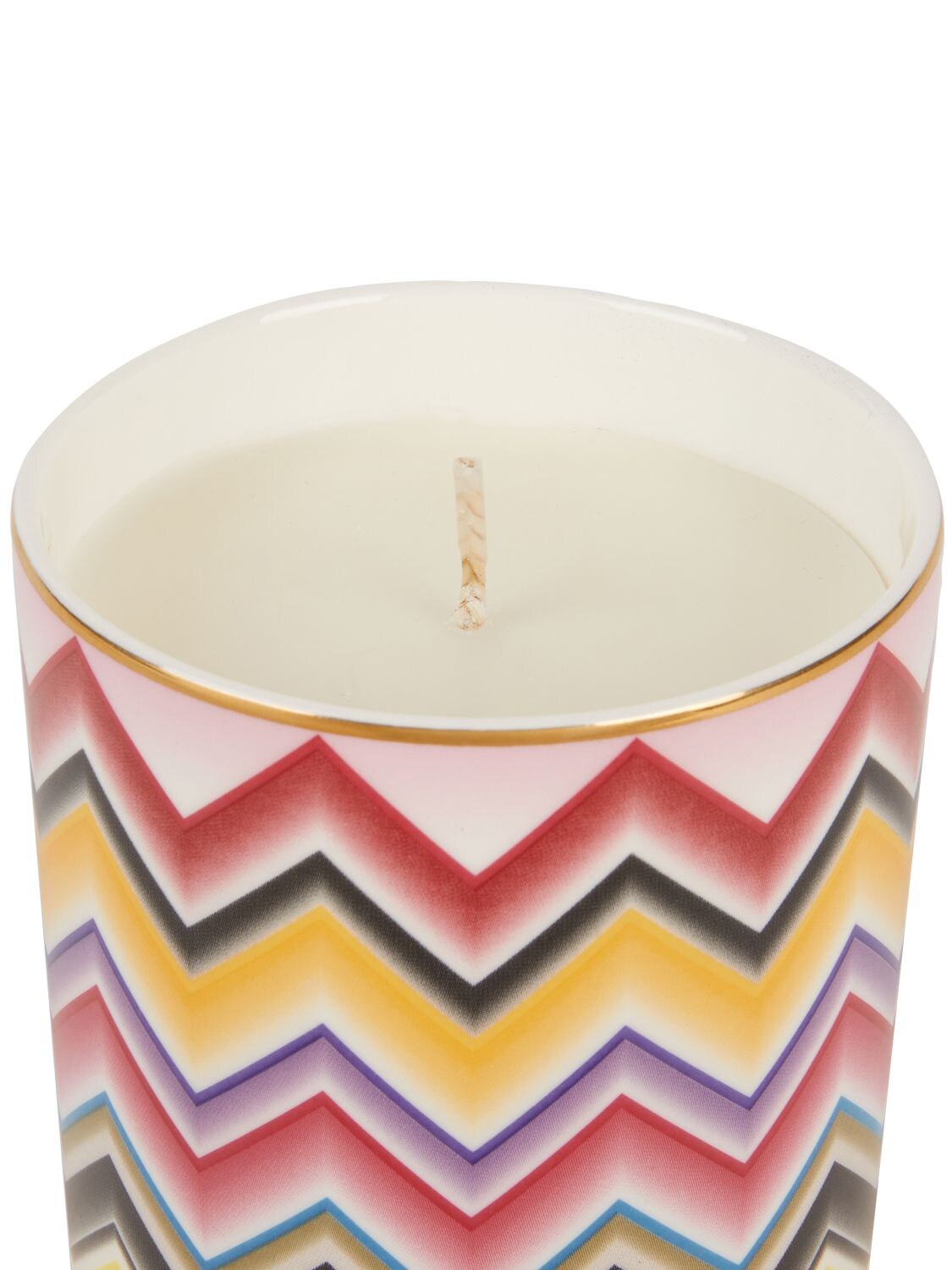 Shop Missoni Home Collection Zig Zag Fine Porcelain Candle Holder In Multicolor