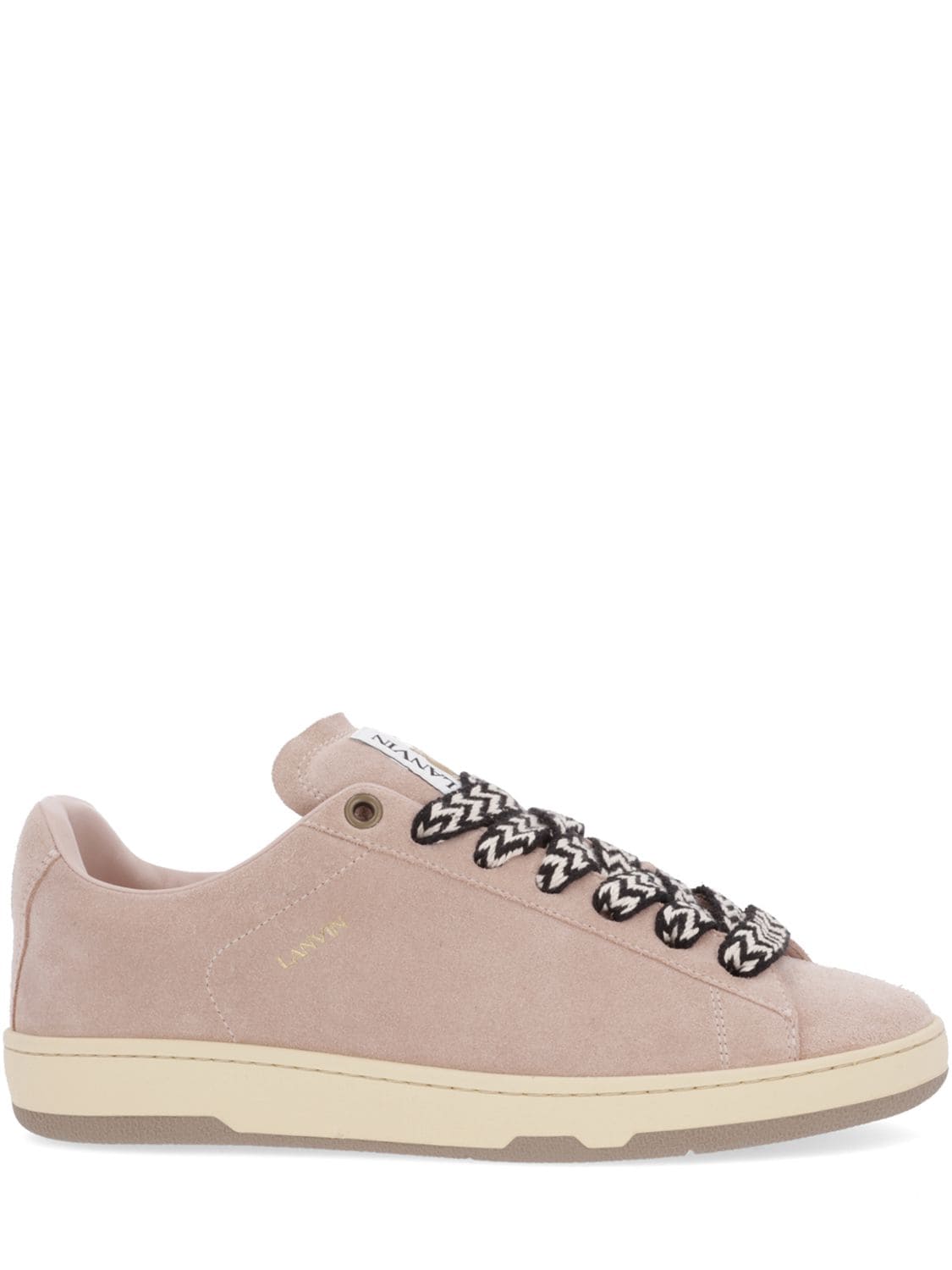 Shop Lanvin 10mm Lite Curb Leather Low Top Sneakers In Pink