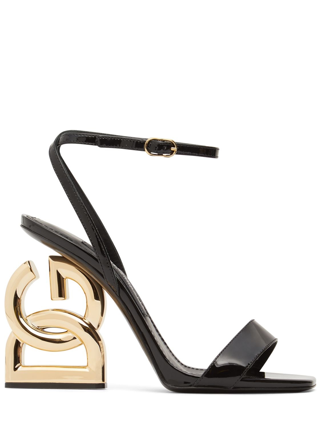 Dolce & Gabbana 105mm Keira Patent Leather Sandals In Black | ModeSens