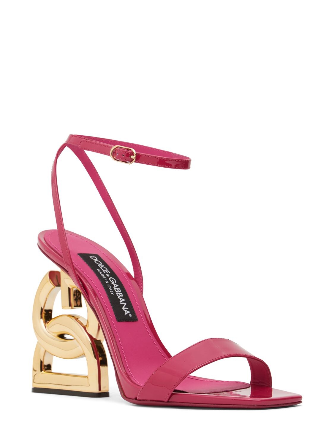 Shop Dolce & Gabbana 105mm Keira Patent Leather Sandals In Fuchsia
