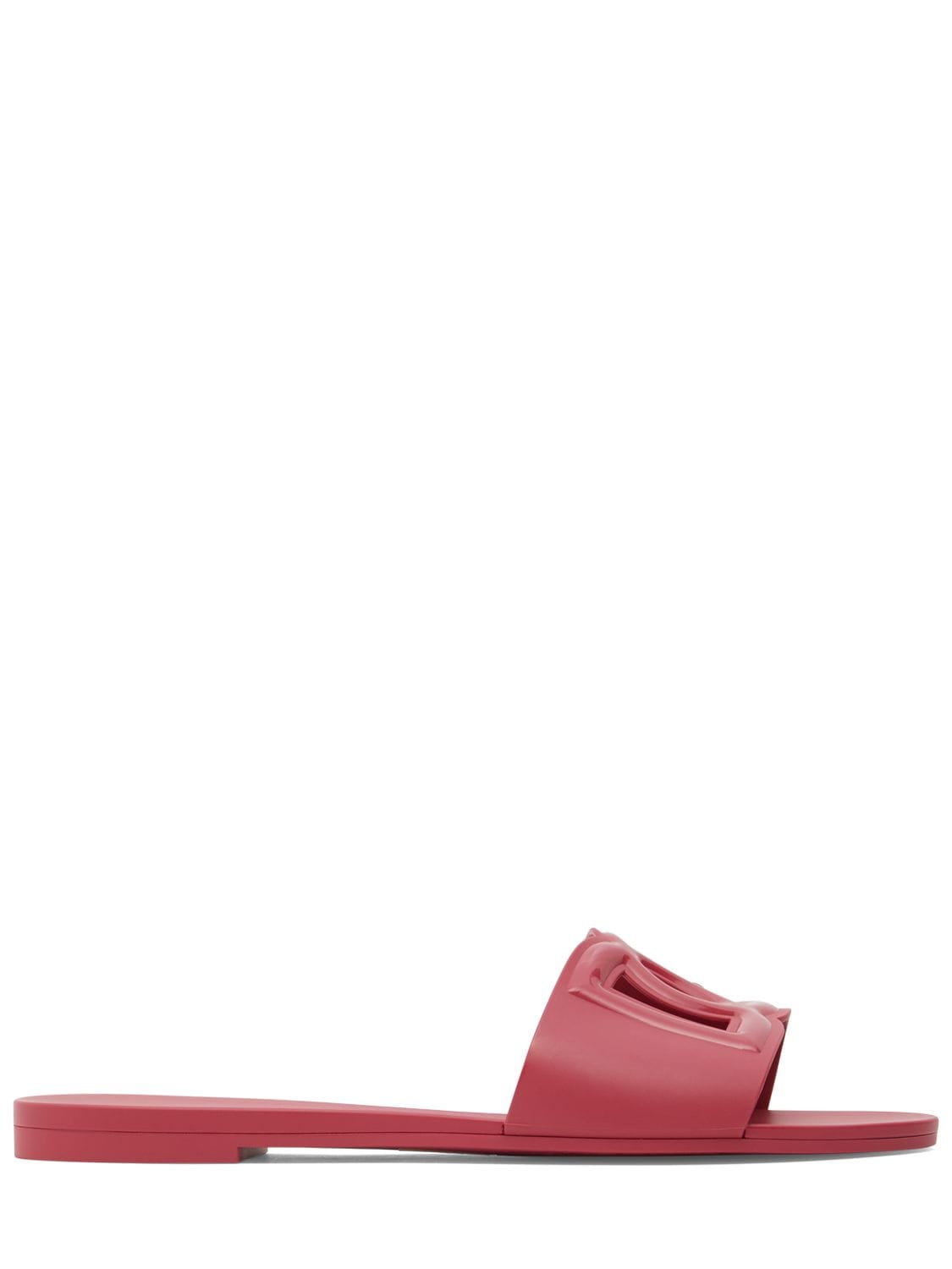 Dolce & Gabbana 10mm Rubber Flat Slide Sandals In Fuchsia