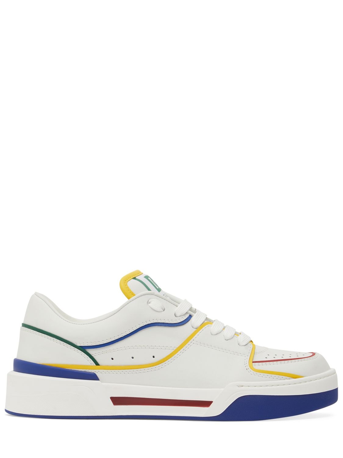 Shop Dolce & Gabbana 20mm New Roma Leather Sneakers In Multicolor