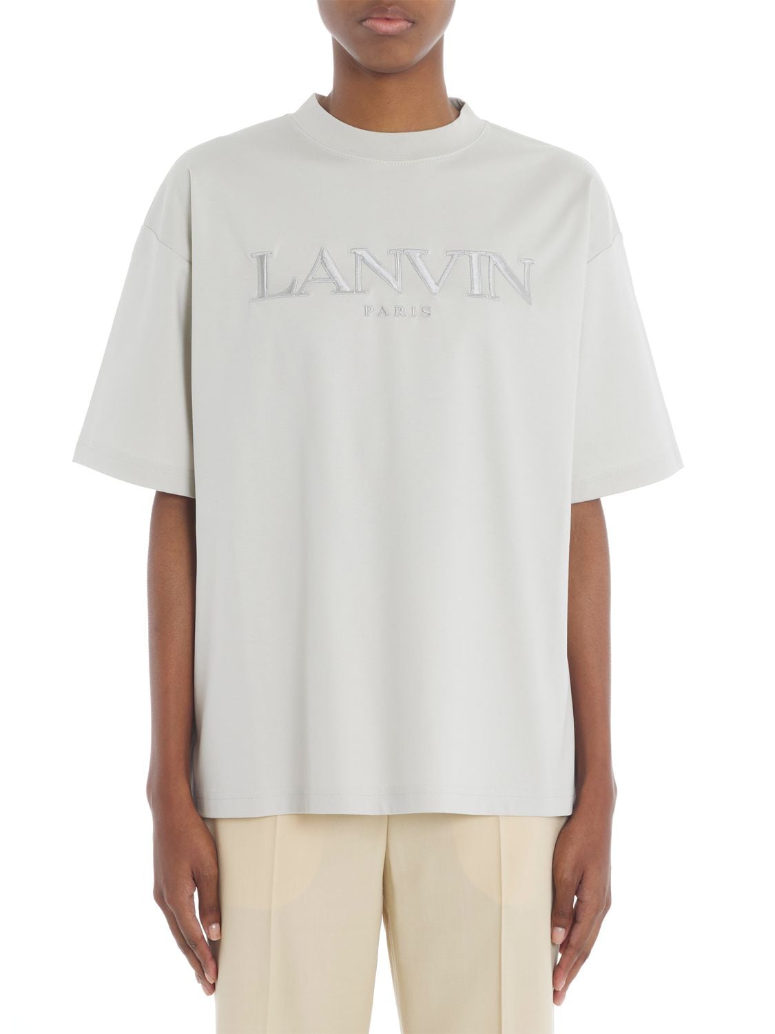 Image of Logo Embroidered Oversize Jersey T-shirt