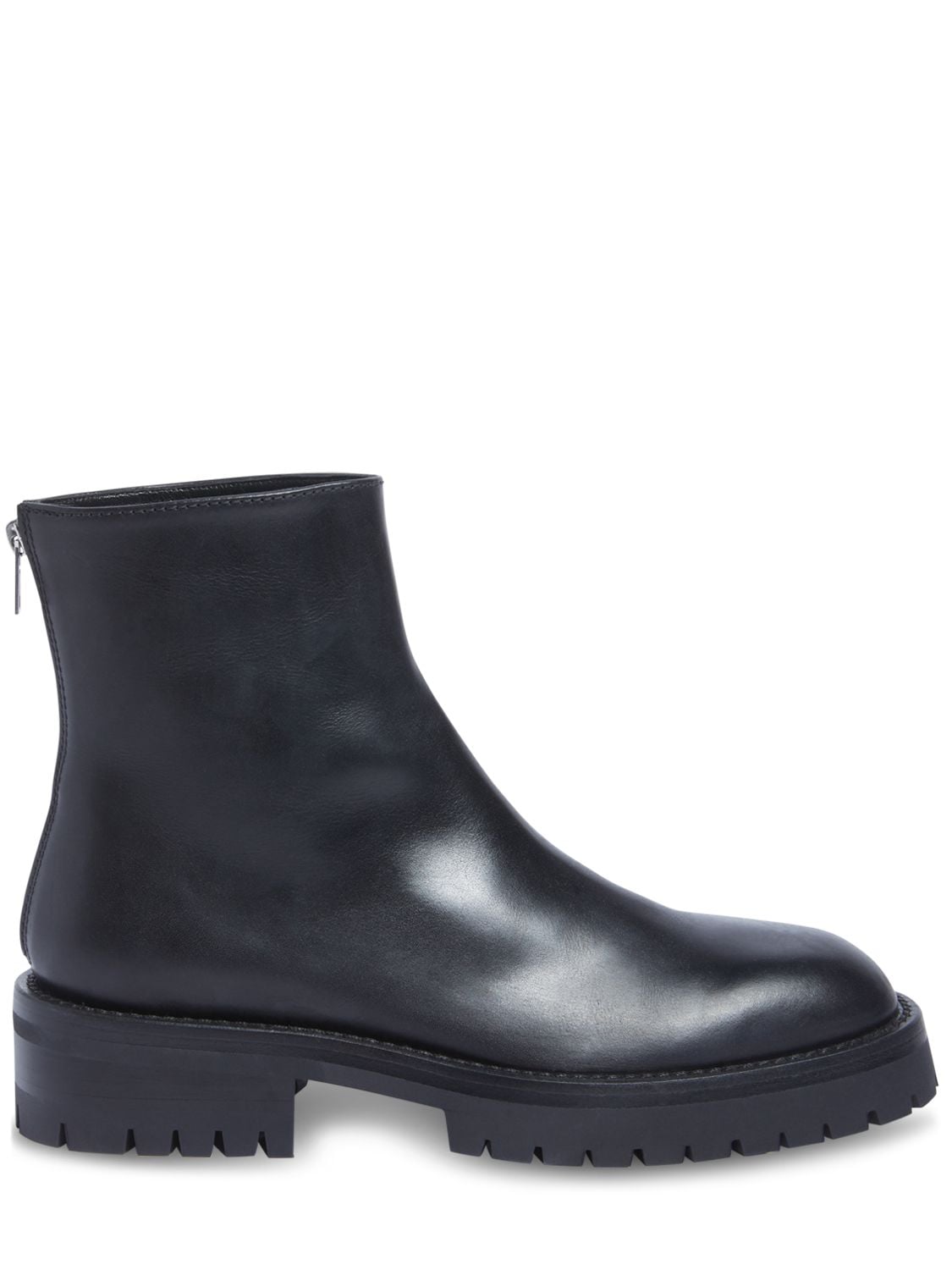 Shop Ann Demeulemeester Drees Leather Ankle Boots In Black
