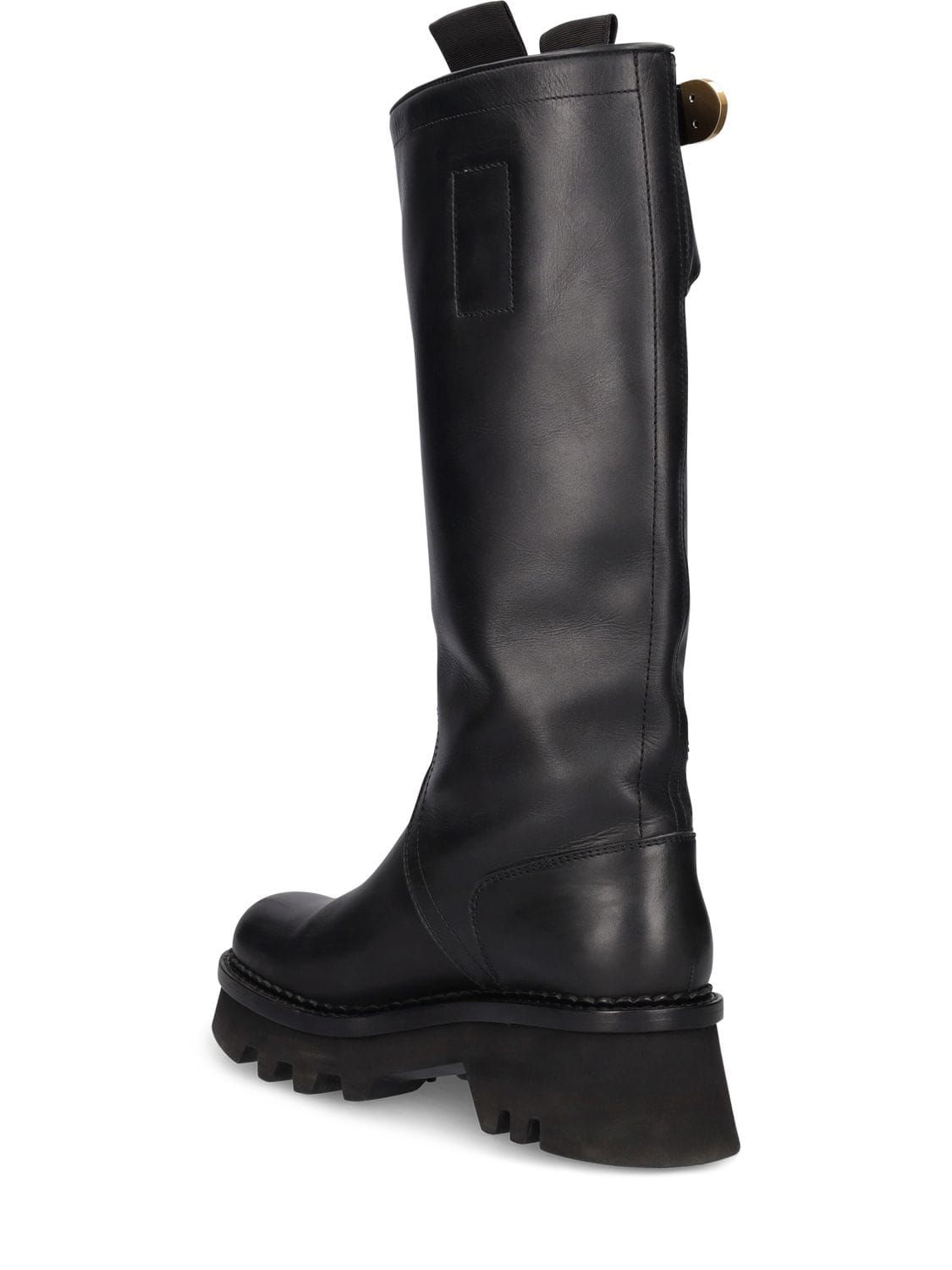 Shop Chloé 50mm Owena Leather Tall Boots In Black