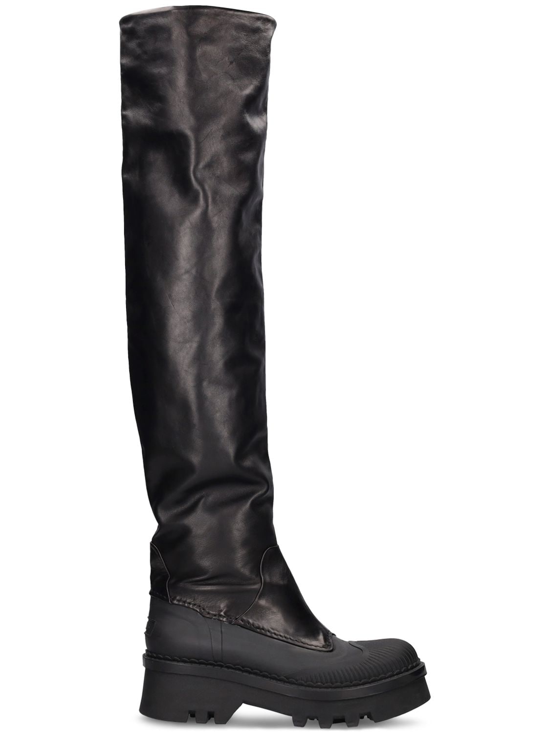 Image of 50mm Raina Leather Over-the-knee Boots