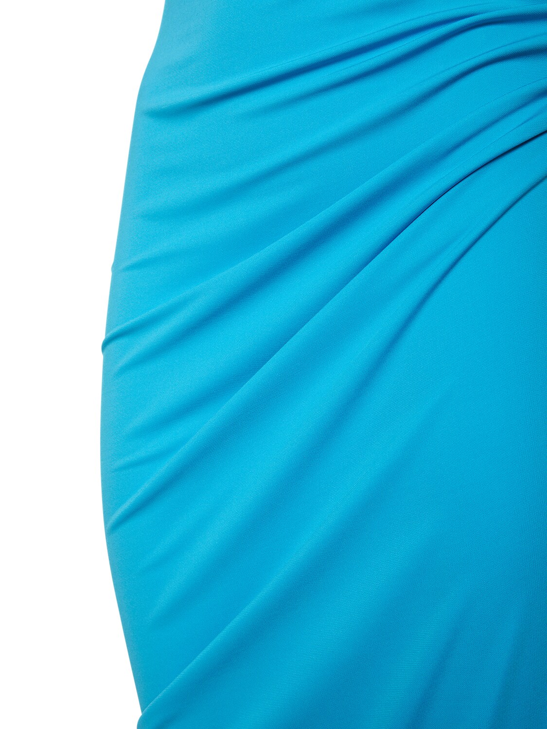 Shop Versace Dua Lipa Viscose Jersey Midi Dress In Blue