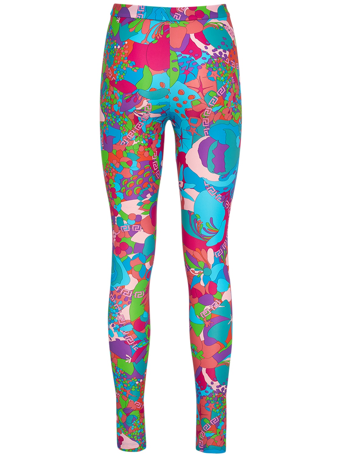 Image of Floral Printed Jersey High Rise Leggings