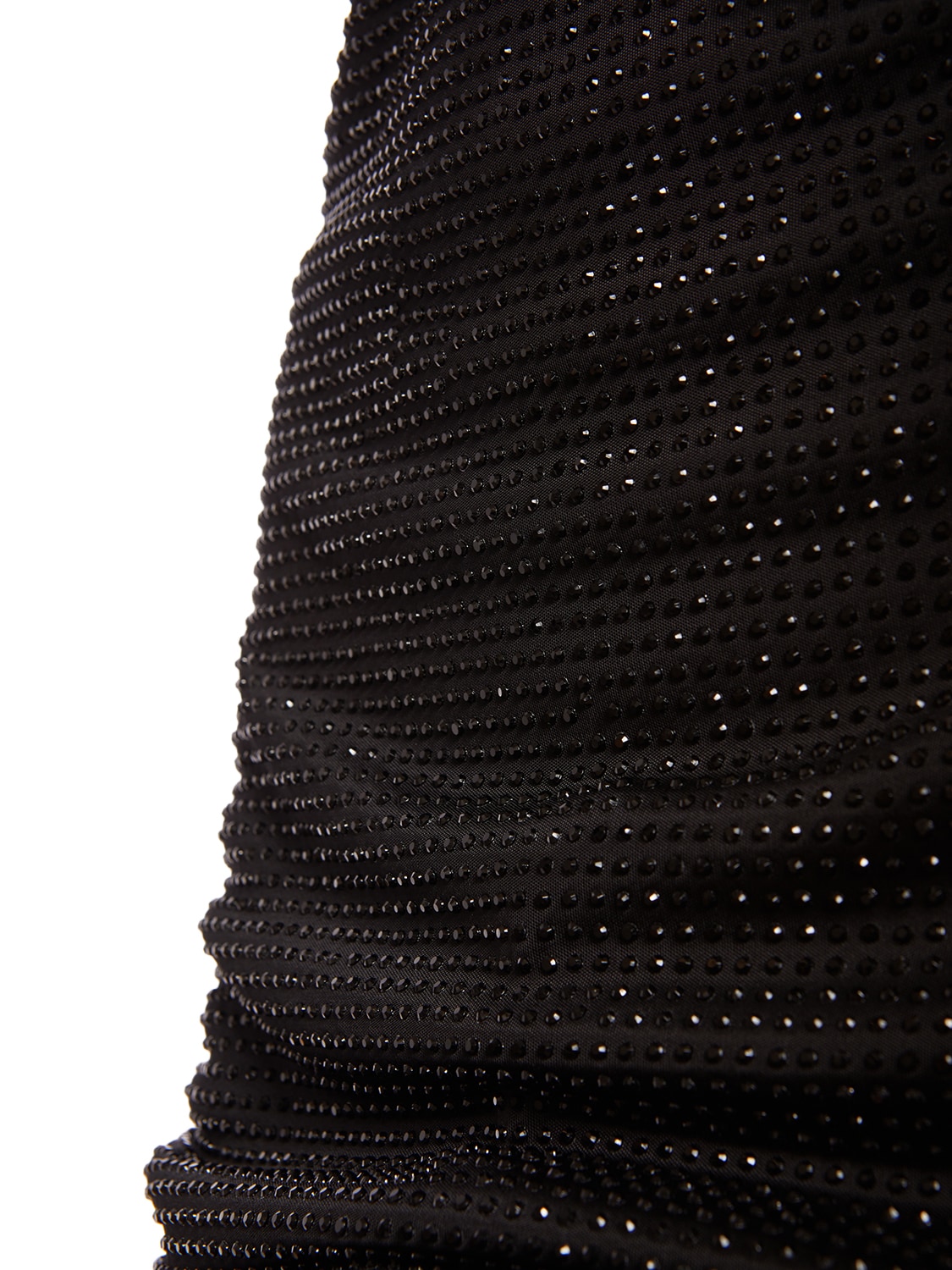Shop Versace Embellished Viscose Mini Dress In Black