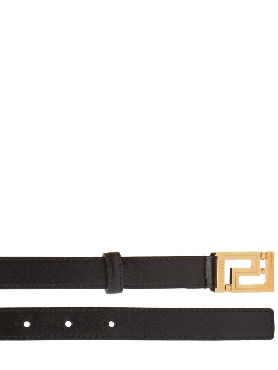 Shop Versace 20mm Leather Belt In Black-ver