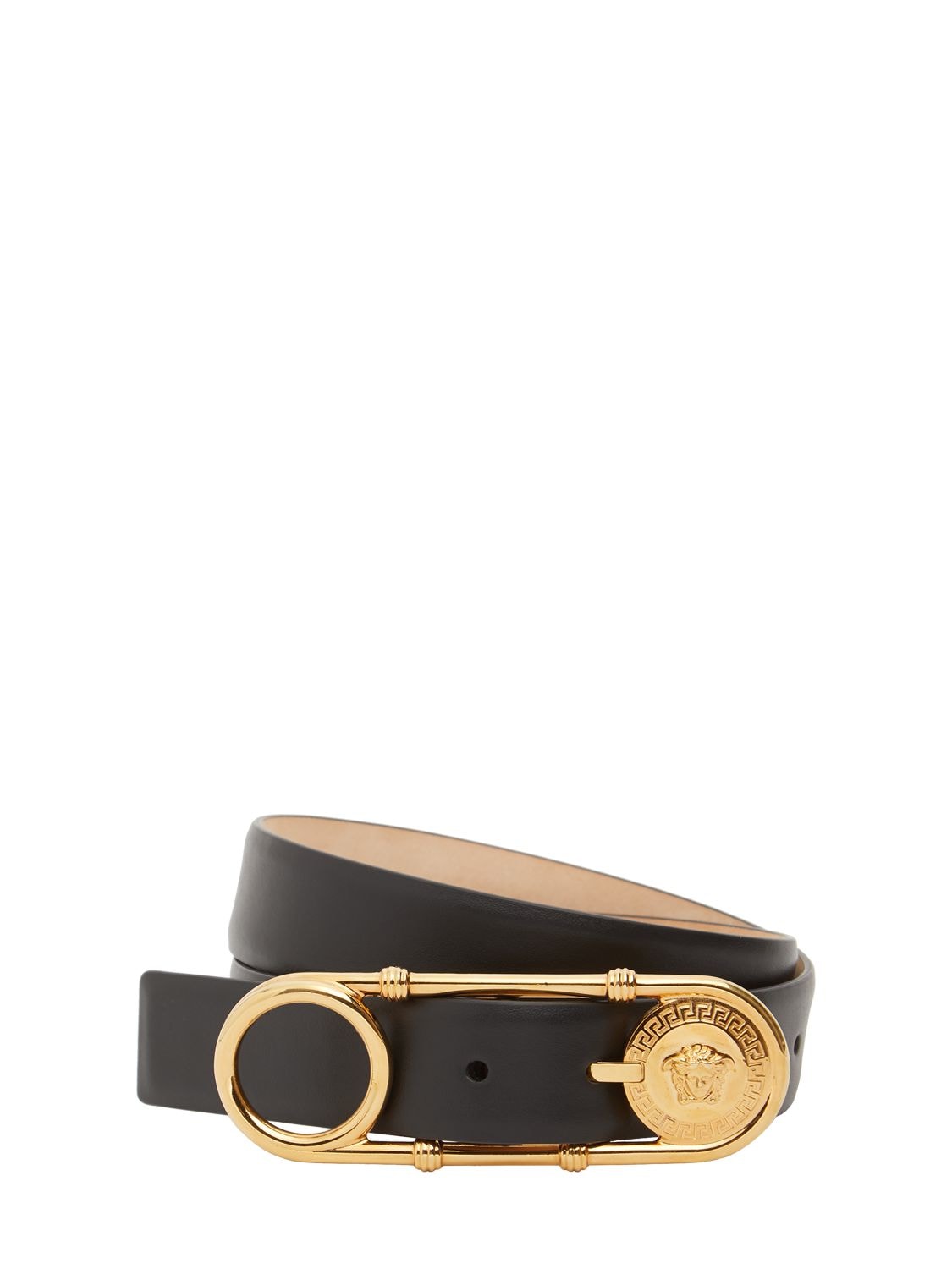 Shop Versace 30mm Leather Belt In Black-ver