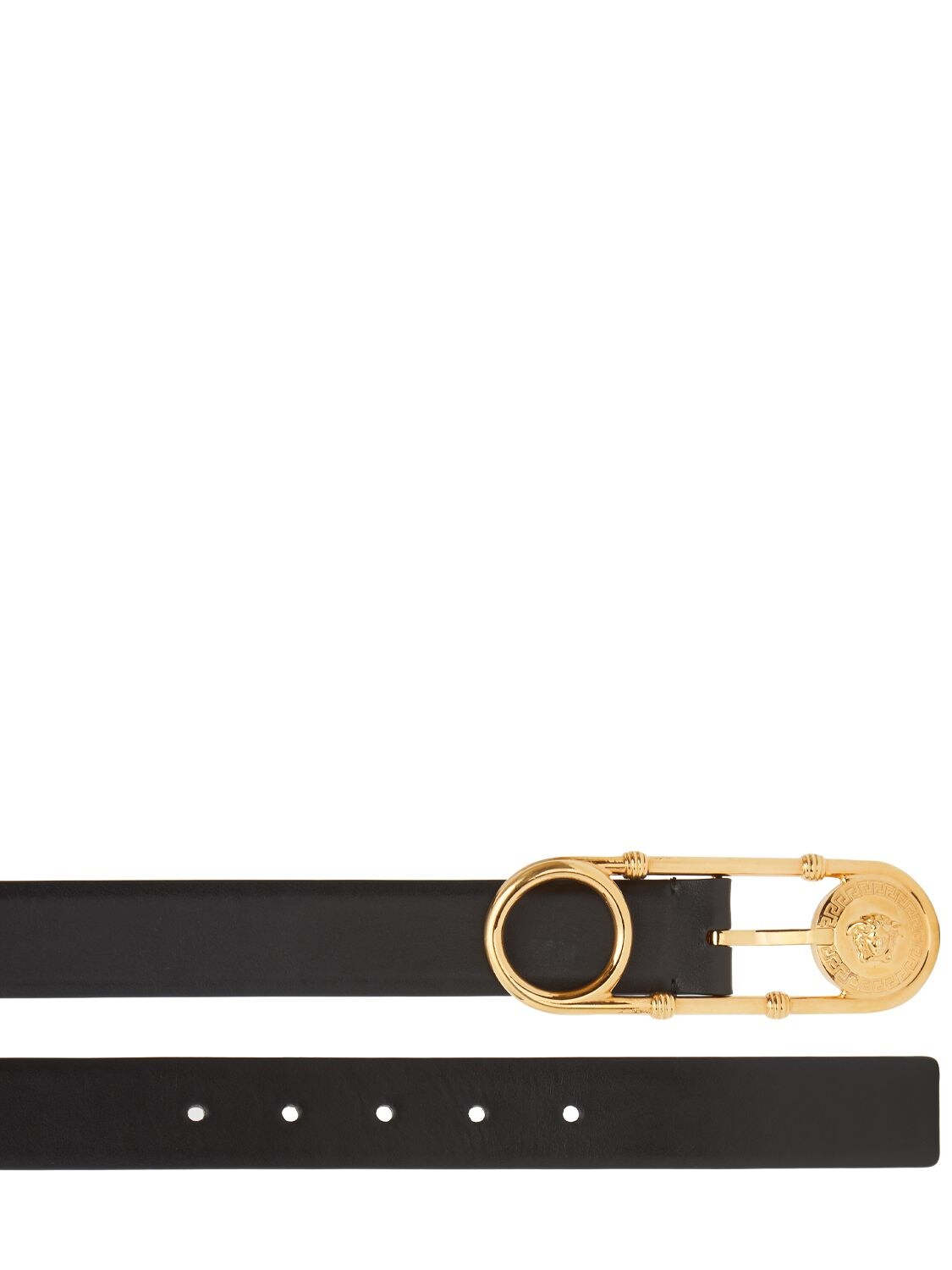Shop Versace 30mm Leather Belt In Black-ver