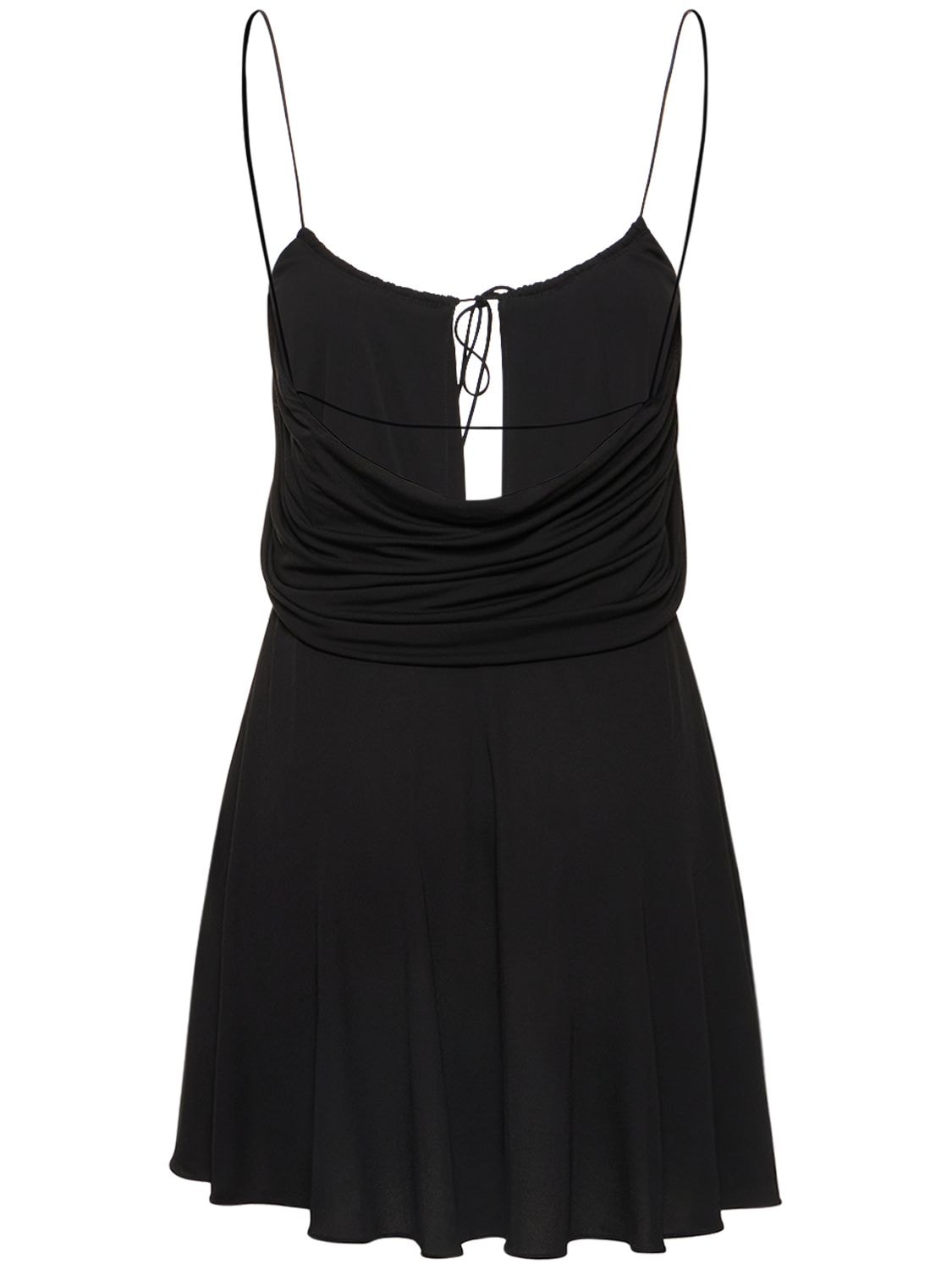Shop Saint Laurent Viscose Mini Dress In Black