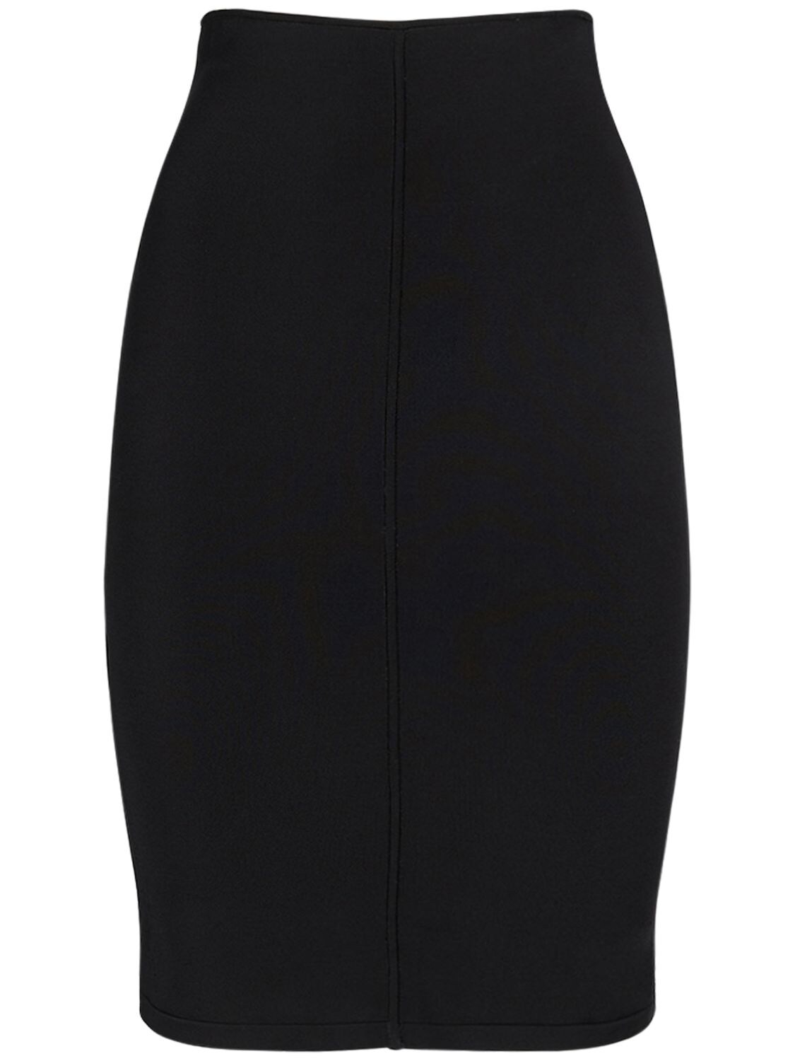 Saint Laurent Wool Blend Midi Pencil Skirt In Black