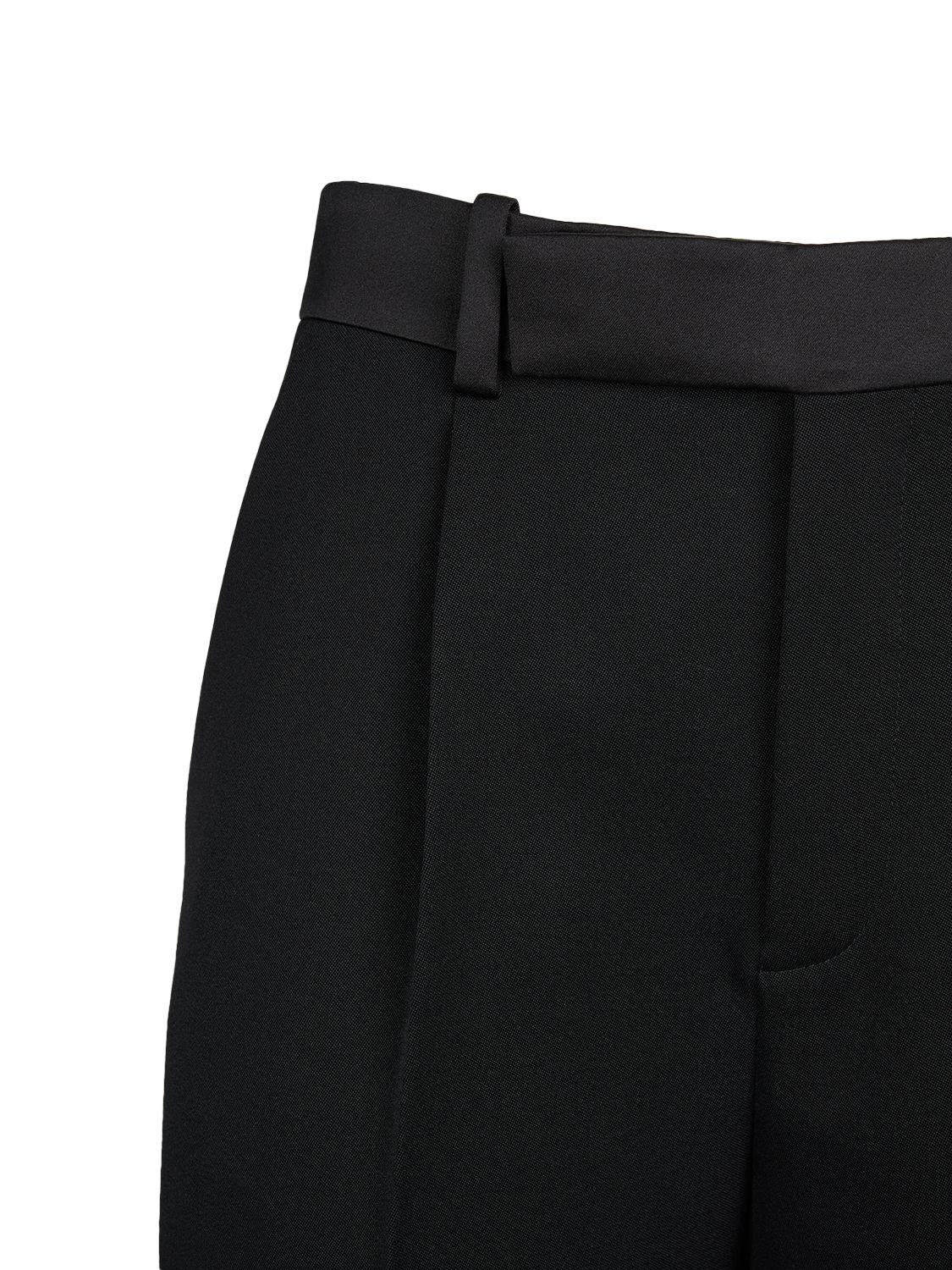 Shop Saint Laurent Tailored Wool Pants In Black