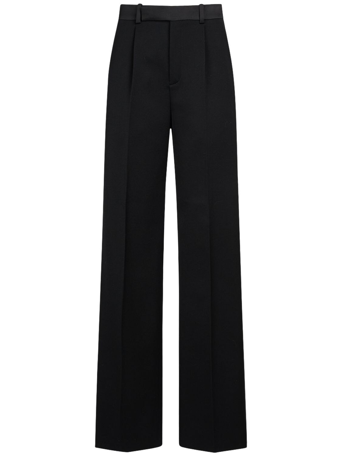 Shop Saint Laurent Tailored Wool Pants In Black