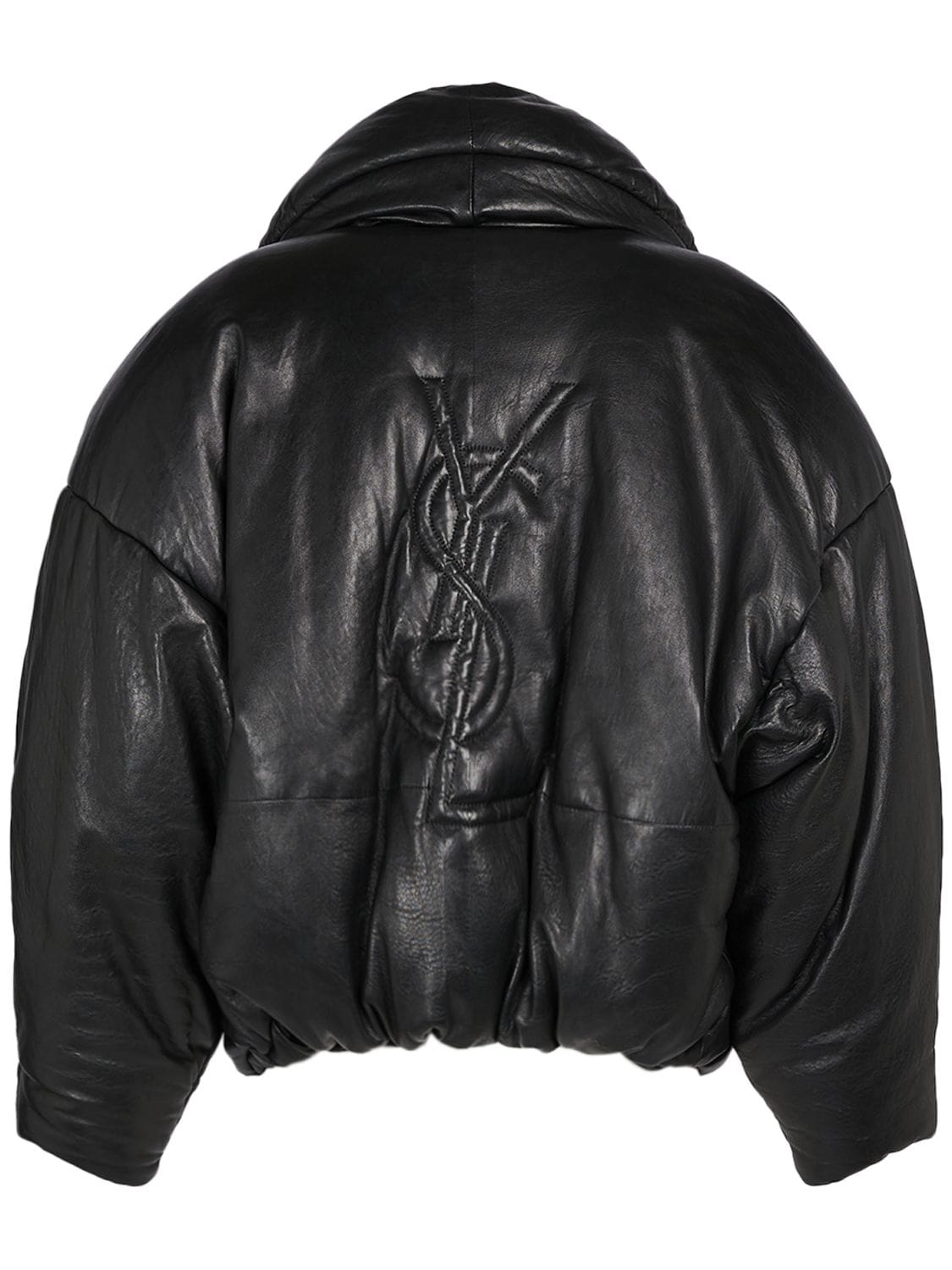 Shop Saint Laurent Casual Leather Bomber Jacket In Black