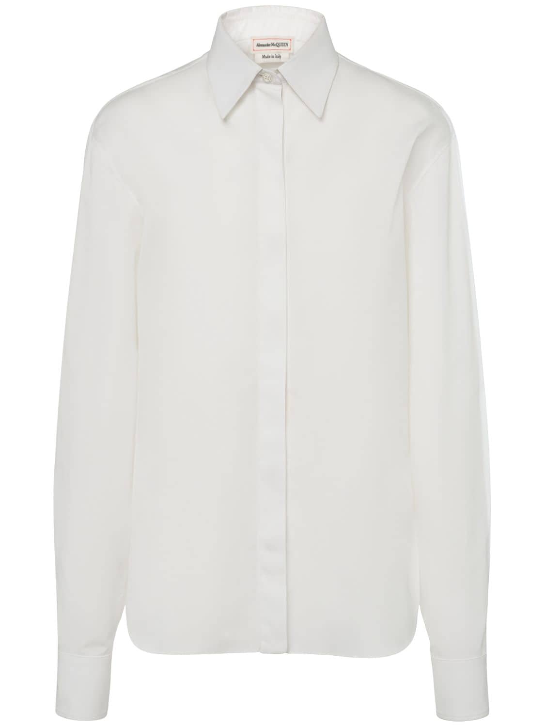 Alexander Mcqueen Cotton Poplin Shirt In Optic White