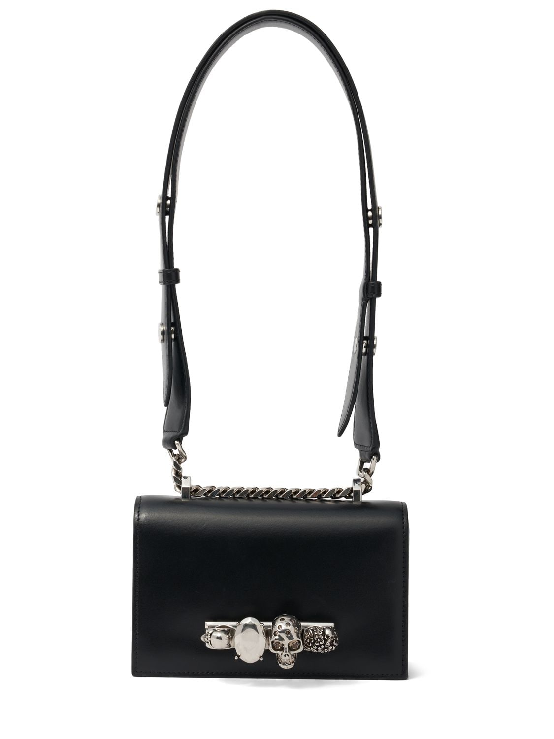 Alexander Mcqueen The Biker Mini Jewelled Satchel Bag In Black