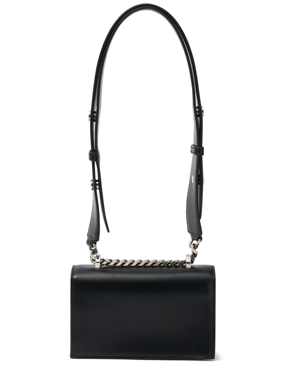 Shop Alexander Mcqueen The Biker Mini Jewelled Satchel Bag In Black