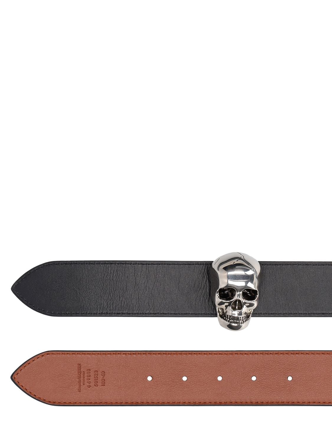 Shop Alexander Mcqueen 3d Skull Reversible Leather Belt In Black,brown