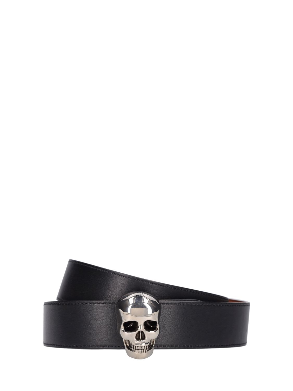 Image of 3d Skull Reversible Leather Belt