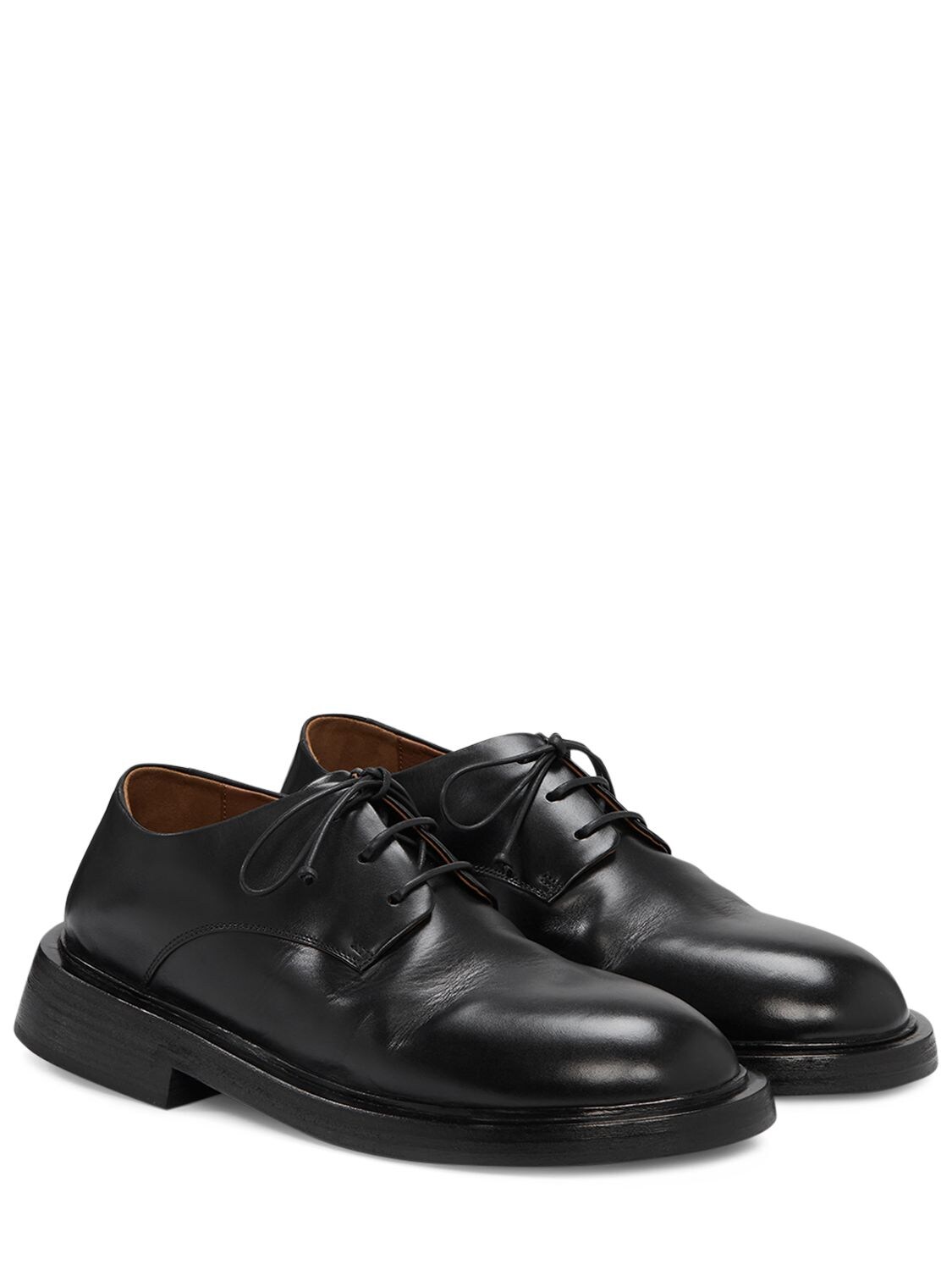 Shop Marsèll Conca Leather Lace-up Shoes In Black