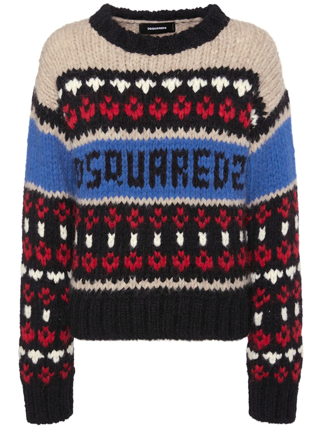 Wool Jacquard Knit Logo Sweater – WOMEN > CLOTHING > KNITWEAR