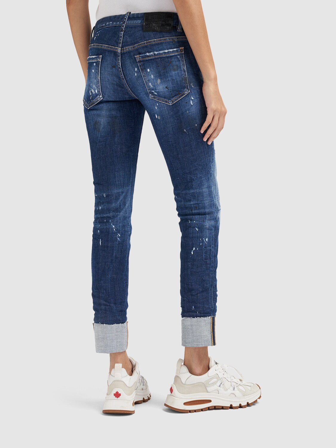 Shop Dsquared2 Jennifer Denim Straight Crop Jeans In Blue