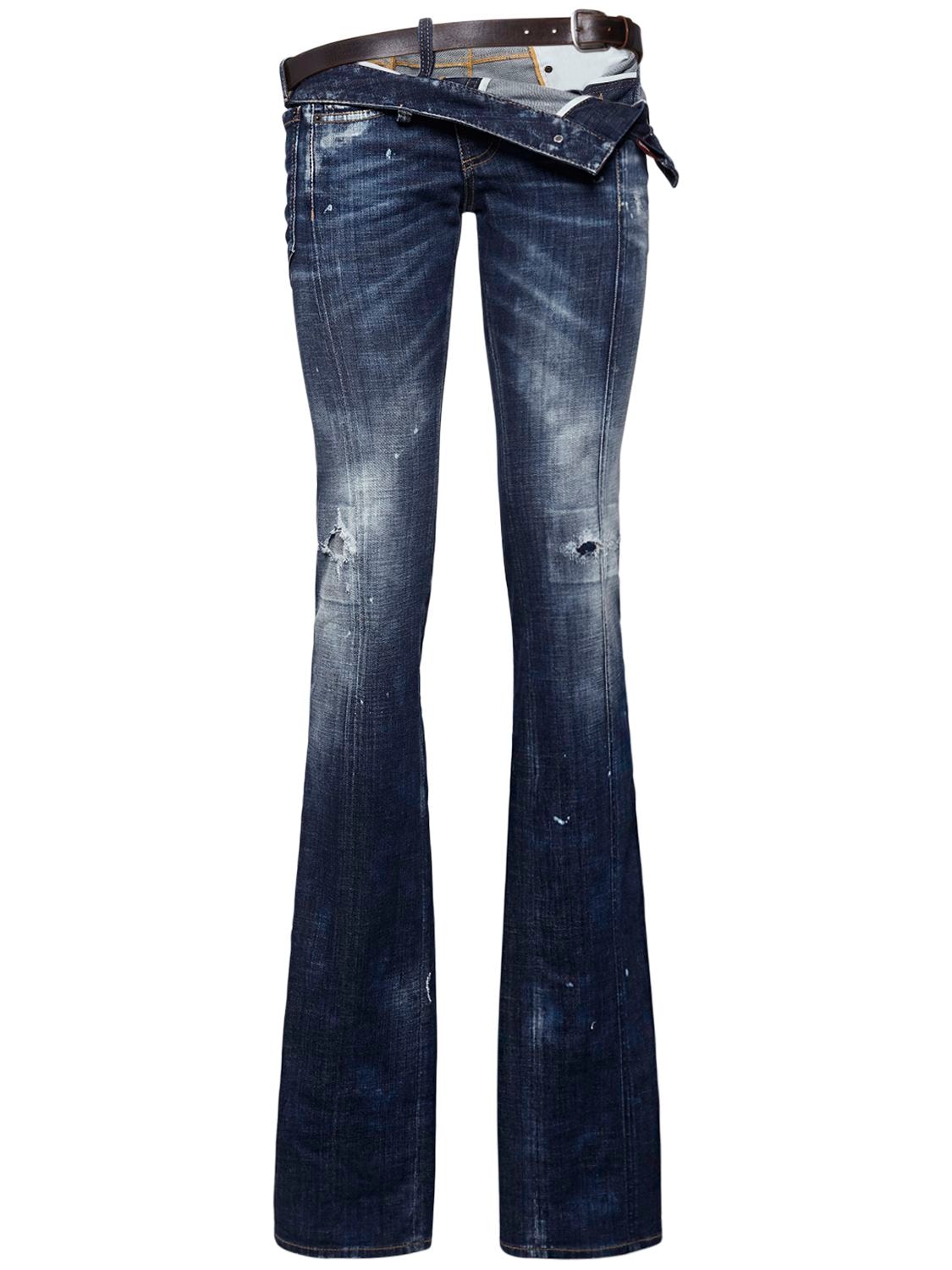 Image of Low Rise Stretch Denim Straight Jeans
